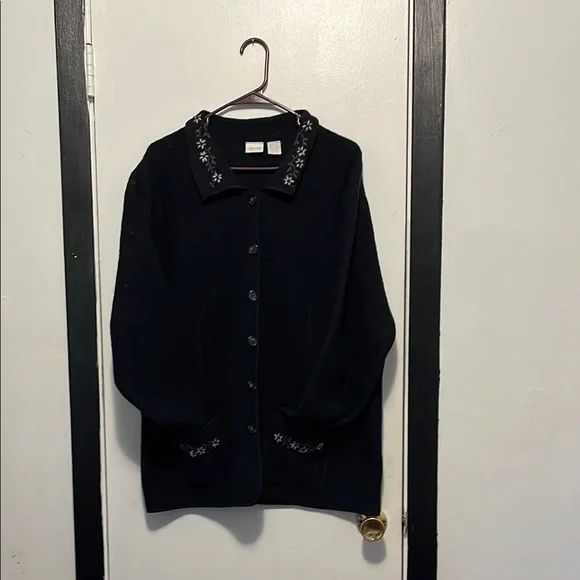 Cherokee Navy Blue Cardigan with Embroidered Details - Picture 1 of 3